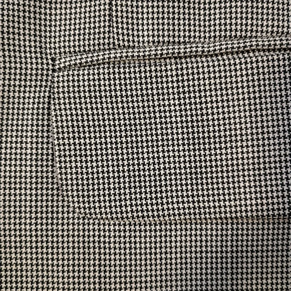 VTG Lands' End 40R Wool Black‎ Houndstooth Blazer Sport Coat Jacket 2 Button USA